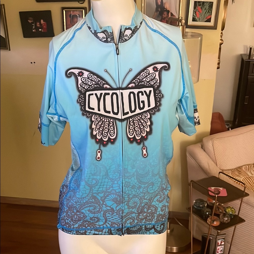 Women's Cycology Blue Cycling Zip Up Jersey